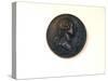 Medallion Made of Plaster, with Profile Portrait of George Washington-James Wehn-Stretched Canvas