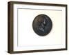 Medallion Made of Plaster, with Profile Portrait of George Washington-James Wehn-Framed Giclee Print