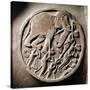 Medallion with Monkeys and Elephants-null-Stretched Canvas