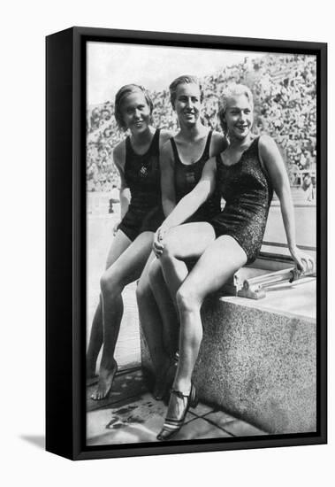 Medallists from the Women's Platform Diving Event, Berlin Olympics, 1936-null-Framed Stretched Canvas