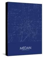 Medan, Indonesia Blue Map-null-Stretched Canvas