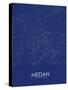 Medan, Indonesia Blue Map-null-Stretched Canvas