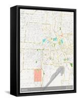 Medan, Indonesia Map-null-Framed Stretched Canvas