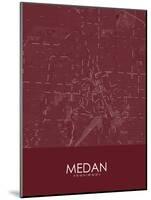 Medan, Indonesia Red Map-null-Mounted Poster