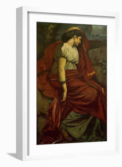 Medea and the dagger. Medea is Feuerbach's favourite Roman model Nana. Oil on canvas Inv. M 197.-Anselm Feuerbach-Framed Giclee Print