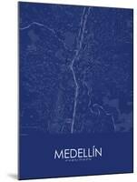 Medellin, Colombia Blue Map-null-Mounted Poster