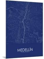 Medellin, Colombia Blue Map-null-Mounted Poster