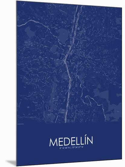 Medellin, Colombia Blue Map-null-Mounted Poster