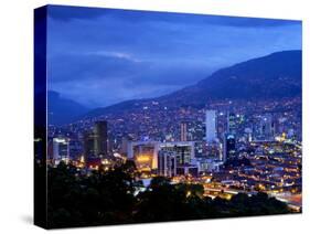 Medellin, Colombia, Elevated View of Downtown Medellin, Aburra Valley Surrounded by the Andes Mount-John Coletti-Stretched Canvas