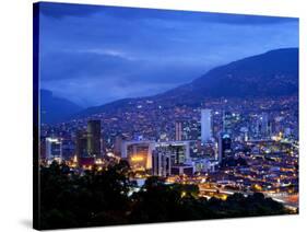 Medellin, Colombia, Elevated View of Downtown Medellin, Aburra Valley Surrounded by the Andes Mount-John Coletti-Stretched Canvas