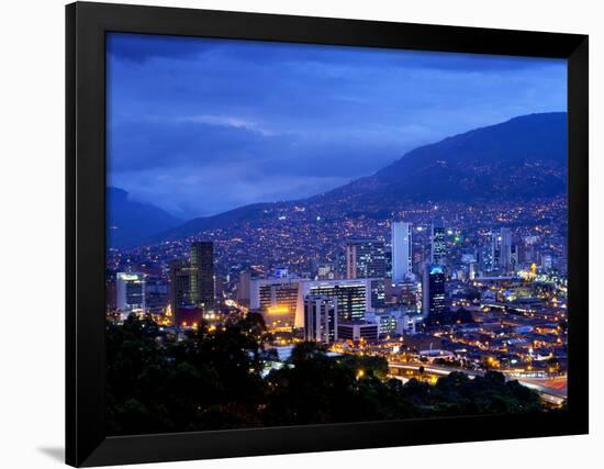 Medellin, Colombia, Elevated View of Downtown Medellin, Aburra Valley Surrounded by the Andes Mount-John Coletti-Framed Photographic Print