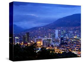 Medellin, Colombia, Elevated View of Downtown Medellin, Aburra Valley Surrounded by the Andes Mount-John Coletti-Stretched Canvas