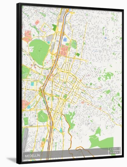 Medellin, Colombia Map-null-Framed Poster