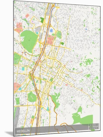 Medellin, Colombia Map-null-Mounted Poster