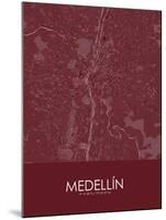 Medellin, Colombia Red Map-null-Mounted Poster