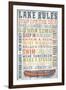 Medford Lakes, New Jersey - Lake Rules - Rustic Typography - Lantern Press Artwork-Lantern Press-Framed Art Print
