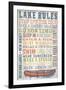 Medford Lakes, New Jersey - Lake Rules - Rustic Typography - Lantern Press Artwork-Lantern Press-Framed Art Print