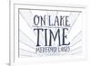 Medford Lakes, New Jersey - on Lake Time (Blue Sunburst)-Lantern Press-Framed Art Print