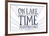 Medford Lakes, New Jersey - on Lake Time (Blue Sunburst)-Lantern Press-Framed Art Print