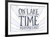 Medford Lakes, New Jersey - on Lake Time (Blue Sunburst)-Lantern Press-Framed Art Print