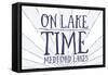 Medford Lakes, New Jersey - on Lake Time (Blue Sunburst)-Lantern Press-Framed Stretched Canvas