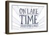 Medford Lakes, New Jersey - on Lake Time (Blue Sunburst)-Lantern Press-Framed Art Print