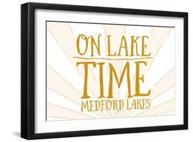 Medford Lakes, New Jersey - on Lake Time (Sunburst)-Lantern Press-Framed Art Print