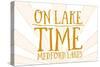 Medford Lakes, New Jersey - on Lake Time (Sunburst)-Lantern Press-Stretched Canvas