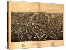 Medford, Massachusetts - Panoramic Map-Lantern Press-Stretched Canvas