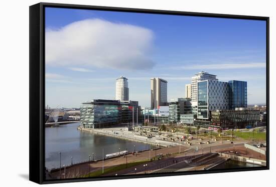 Mediacityuk, the BBC Headquarters on the Banks of the Manchester Ship Canal in Salford and Trafford-Alex Robinson-Framed Stretched Canvas