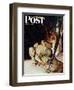 "Medic Treating Injured in Field," Saturday Evening Post Cover, March 11, 1944-Mead Schaeffer-Framed Giclee Print