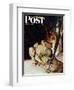 "Medic Treating Injured in Field," Saturday Evening Post Cover, March 11, 1944-Mead Schaeffer-Framed Giclee Print