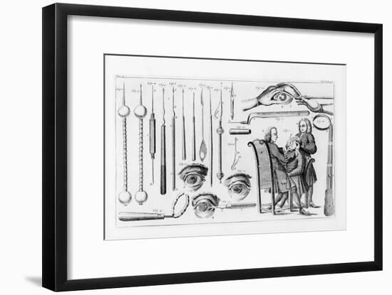 Medical Instruments for Eye Surgery (Engraving) (B/W Photo)-English-Framed Giclee Print