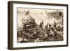 Medical Team Assist their Wounded Comrades in the Midst of Enemy Artilley Fire (B/W Photo)-German photographer-Framed Giclee Print