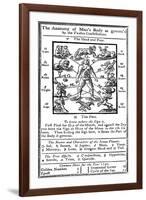 Medical Zodiac Man, 1750-Science Source-Framed Giclee Print