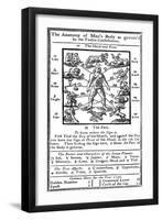 Medical Zodiac Man, 1750-Science Source-Framed Giclee Print