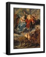 Medici-Zyklus: the Meeting of the King and Marie De Medici at Lyons, 9th November 1600-Peter Paul Rubens-Framed Giclee Print