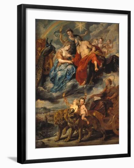 Medici-Zyklus: the Meeting of the King and Marie De Medici at Lyons, 9th November 1600-Peter Paul Rubens-Framed Giclee Print