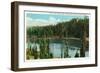 Medicine Bow National Forest, Wyoming, View of Silver Lake and Snowy Range-Lantern Press-Framed Art Print