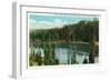 Medicine Bow National Forest, Wyoming, View of Silver Lake and Snowy Range-Lantern Press-Framed Art Print