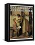 "Medicine Giver" "Take Your Medicine" Saturday Evening Post Cover, May 30,1936-Norman Rockwell-Framed Stretched Canvas