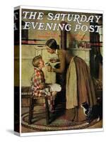 "Medicine Giver" "Take Your Medicine" Saturday Evening Post Cover, May 30,1936-Norman Rockwell-Stretched Canvas