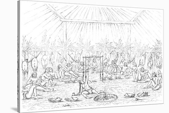 Medicine Man and Teepee Interior, 1841-Myers and Co-Stretched Canvas