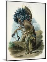 Medicine Man of the Mandan Tribe in the Costume of the Dog Dance, 1834-Karl Bodmer-Mounted Giclee Print