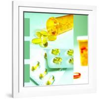 Medicine Pills and Bottles-null-Framed Photographic Print