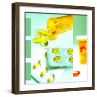 Medicine Pills and Bottles-null-Framed Photographic Print