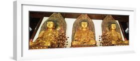 Medicine, Sakyamuni and Amithaba Gold Buddha Statues, Heavenly King Hall, Shanghai, China-Gavin Hellier-Framed Photographic Print