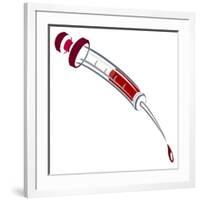 Medicine: syringe filled with blood-Neale Osborne-Framed Giclee Print