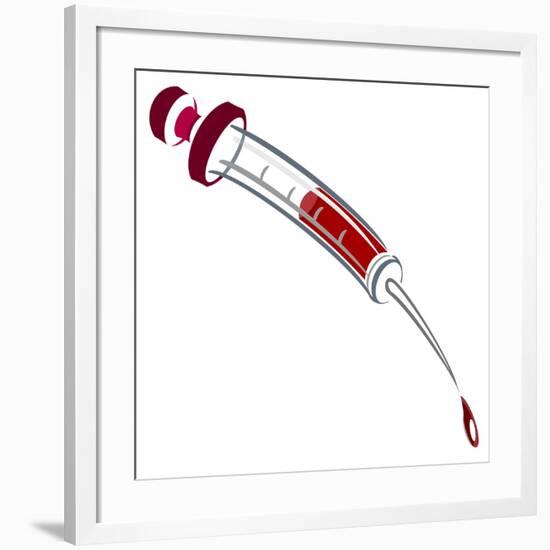 Medicine: syringe filled with blood-Neale Osborne-Framed Giclee Print