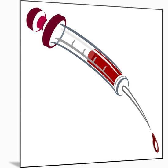 Medicine: syringe filled with blood-Neale Osborne-Mounted Giclee Print